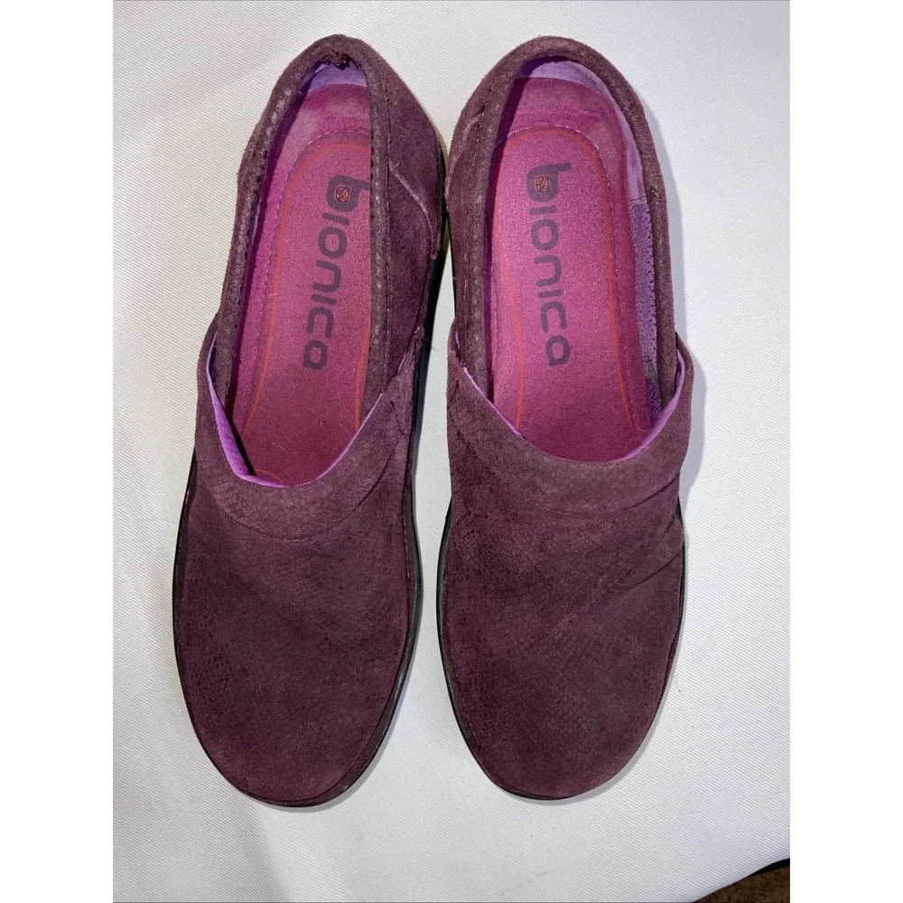 Bionica Cardin Purple Suede‎ Snakeskin Wedge Platform Comfort  Soft